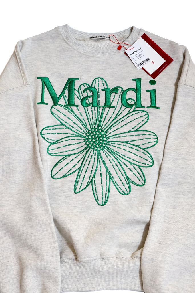 Sweatshirt Flower Mardi Needlework Oatmeal Green – Sunika Manila