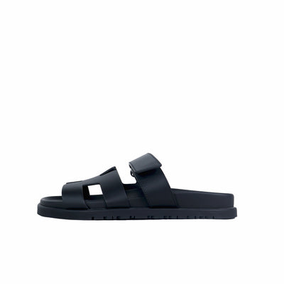 Hermes Chypre Black Sandals