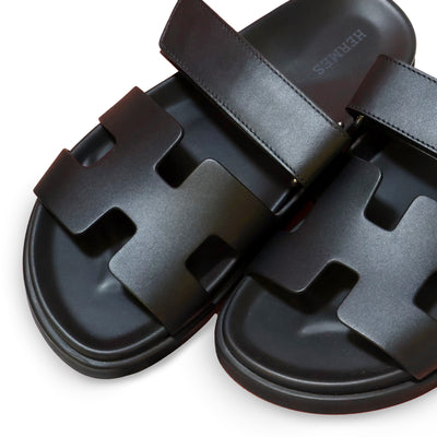 Hermes Chypre Black Sandals