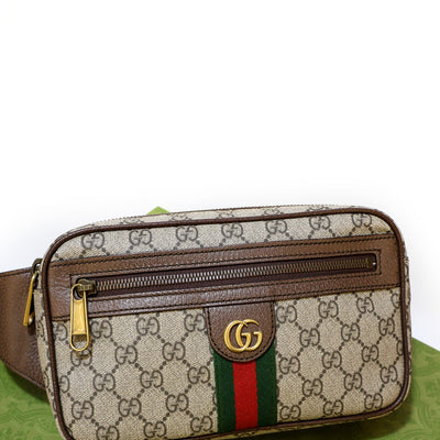 Gucci Belt Bag Brown Monogram Stripes