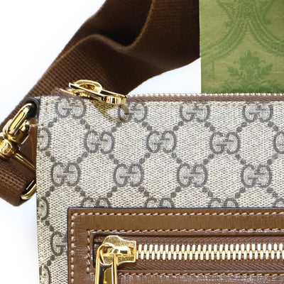 Gucci Sling Bag Monogram Leather Brown Small