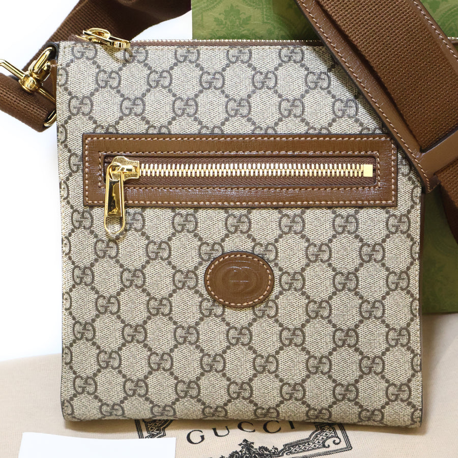 Gucci Sling Bag Monogram Leather Brown Small