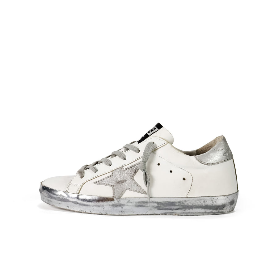 Golden Goose Super-Star White Silver Sparkle Wmns