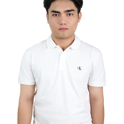 Calvin Klein Jersey Polo Shirt White
