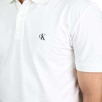 Calvin Klein Jersey Polo Shirt White