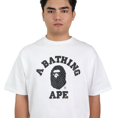 Bape Bathing Ape x Atmos College Tee White