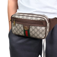 Gucci Belt Bag Brown Monogram Stripes