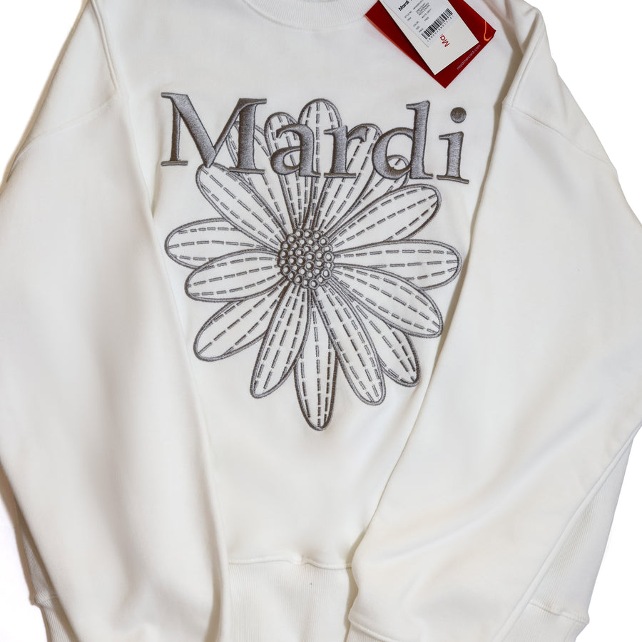 Mardi Mercredi Sweatshirt Flowermardi Needlework White Grey